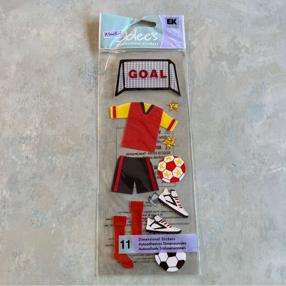 NWT A Touch of Jolee’s Soccer Dimensional Sticker Set